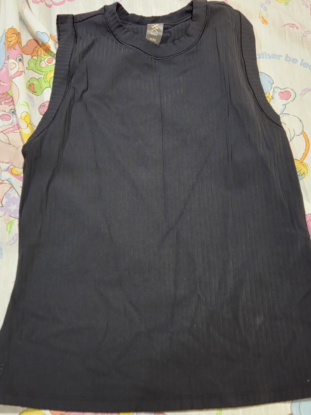 RHONE Black Ribbed Crewneck Tank Medium